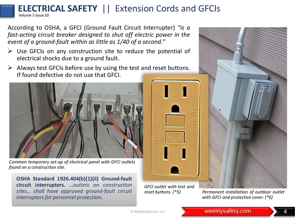 Cord with plug 1 gfci pig tail 2 and a gfci outlet 3